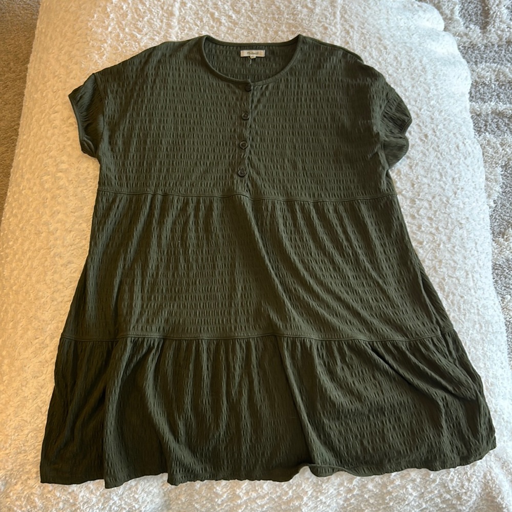 Madewell Medium Olive Green Button Dress